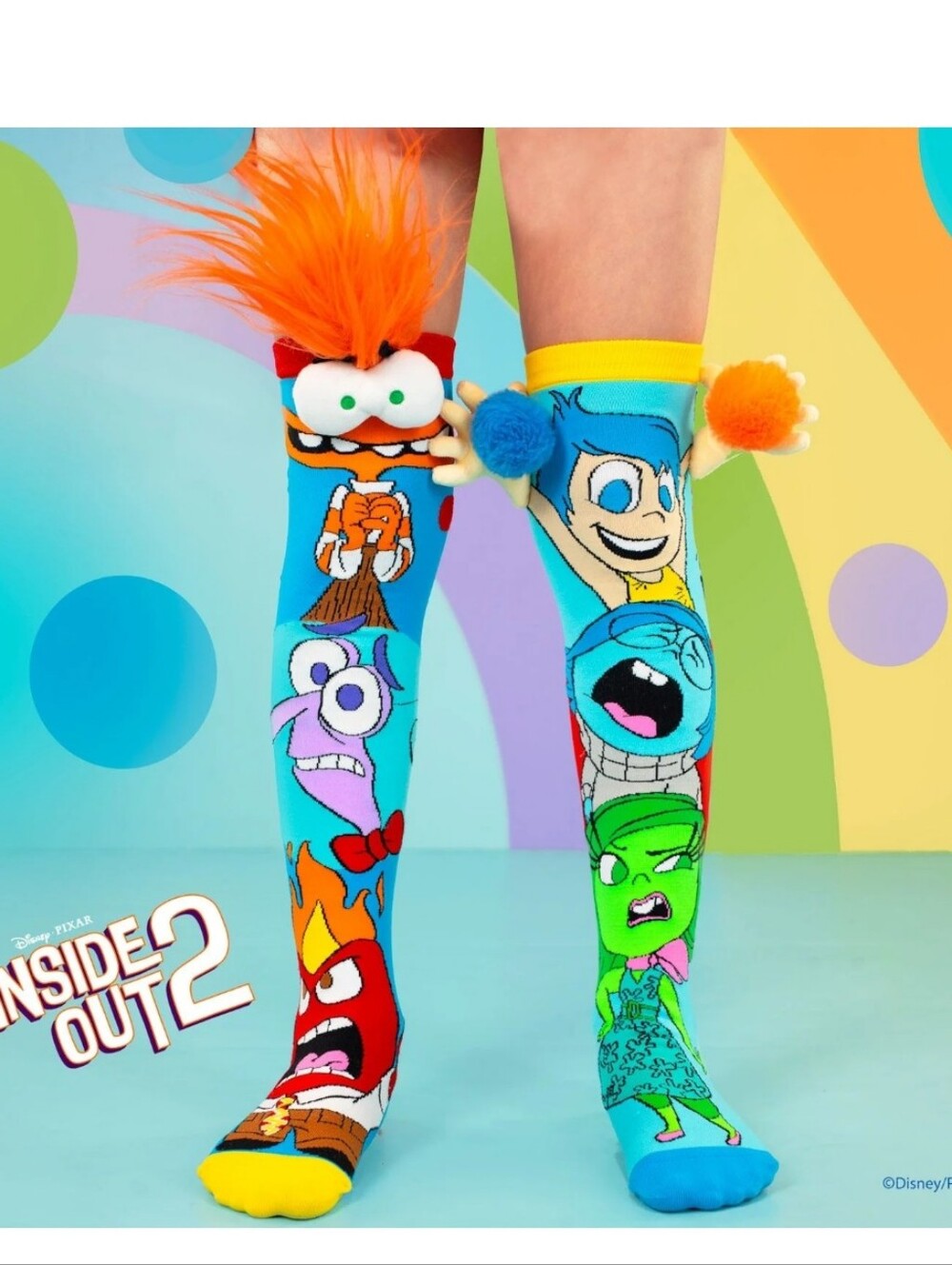 NWT Inside Out 2 Knee High Socks with Plush Characters